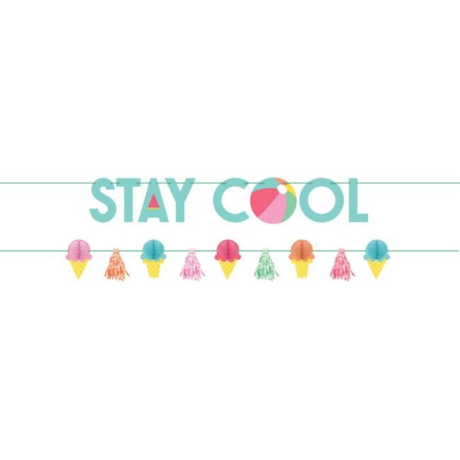 LETTER BANNER STAY COOL PAPER/FOIL 182.8X17CM/177.6X15.2CM - 2PCS