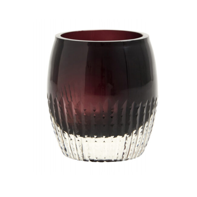 GLASS VOTIVE BURGUNDY FOR T-LIGHT H8XD7CM
