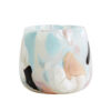TEALIGHT HOLDER WHITE GLASS WITH COLOR DOT