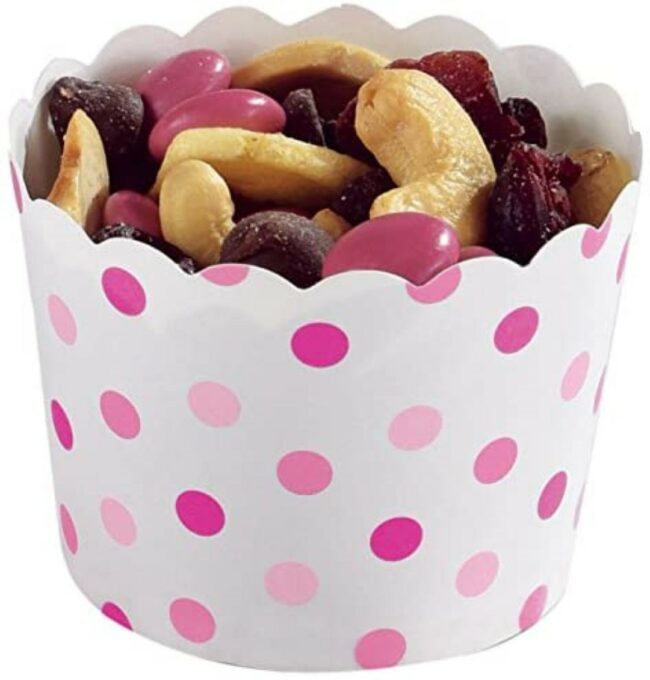 SNACK CUPS PAPER MINIS PINK 61X61X44CM 36PCS