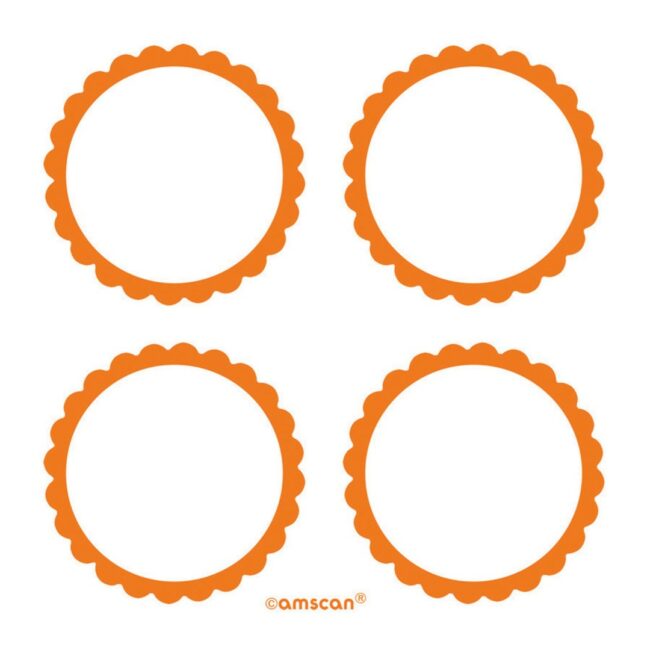 5 SHEETS OF 4 LABELS ORANGE PEEL 5.1 CM (20pcs)