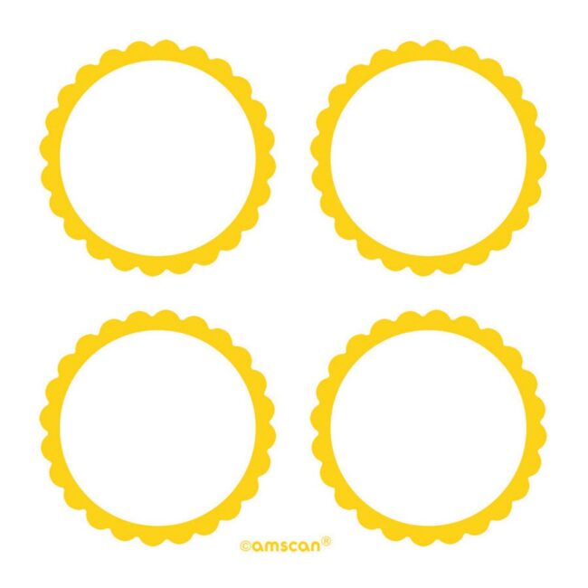 5 SHEETS OF 4 LABELS SUNSHINE YELLOW 5.1CM (20pcs)