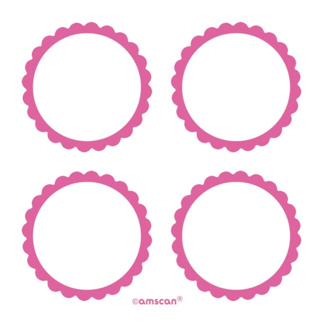 5 SHEETS OF 4 LABELS BRIGHT PINK 5.1 CM (20pcs)