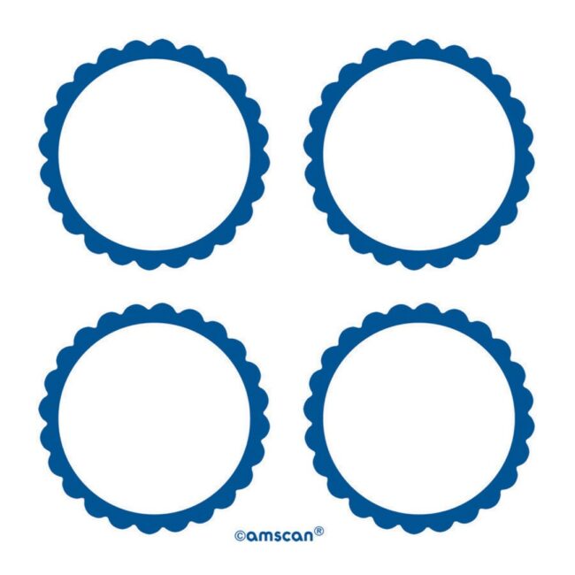 5 SHEETS OF 4 LABELS ROYAL BLUE 5.1CM (20pcs)