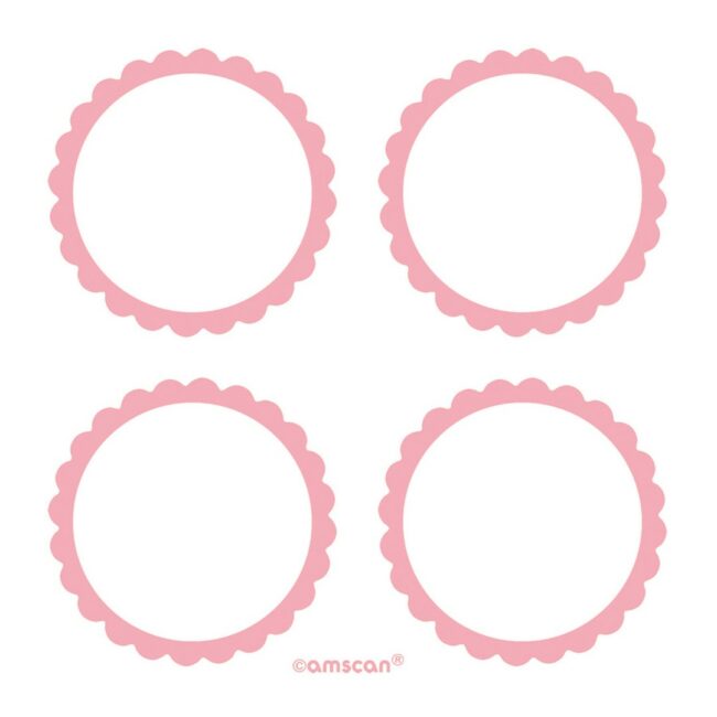 5 SHEETS OF 4 LABELS NEW PINK 5.1CM (20pcs)