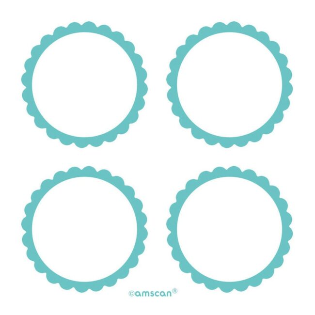 5 SHEETS OF 4 LABELS EGG BLUE 5.1CM (20pcs)