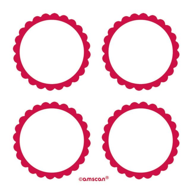 5 SHEETS OF 4 LABELS APPLE RED 5.1CM (20pcs)