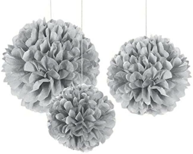 TISSUE PUFF SILVER 3PCS
