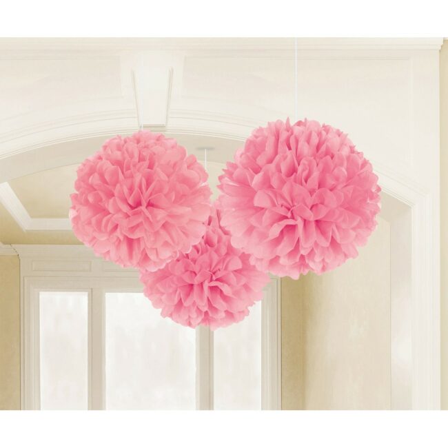 TISSUE PUFF PINK 40.6CM 3PCS