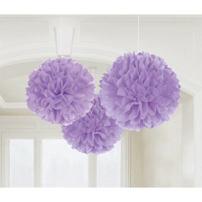 TISSUE PUFF PURPLE 40CM 3PCS
