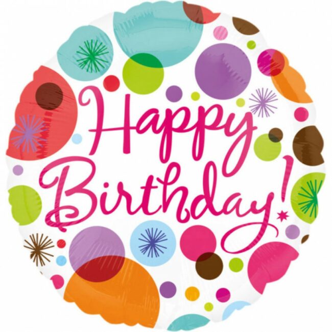 HAPPY BIRTHDAY POLKA DOTS BALLOON S40