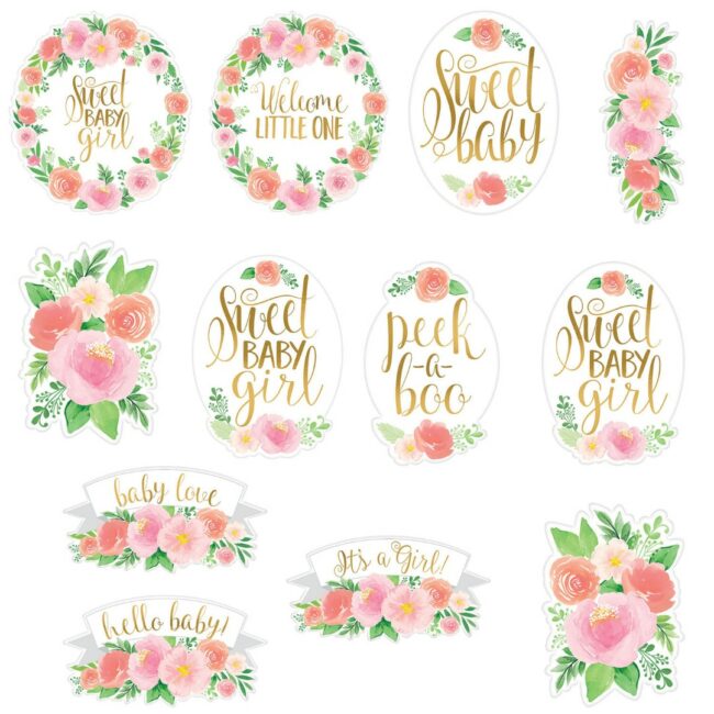 CUTOUTS FLORAL BABY PAPER - 12PCS