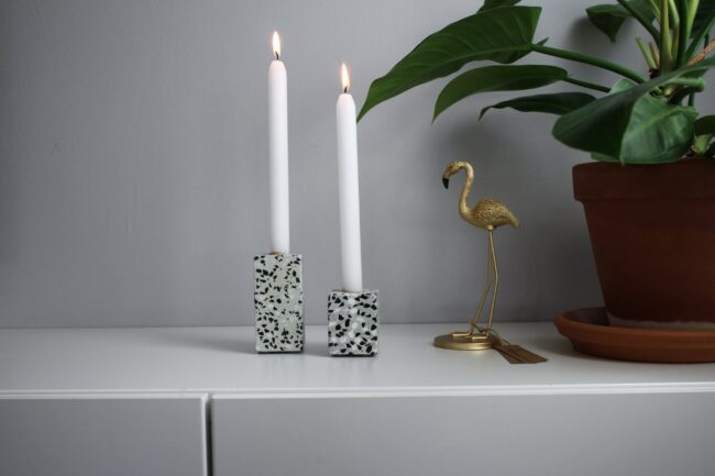 CANDLE HOLDER TERRAZZO