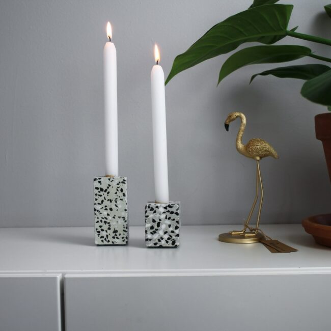 CANDLE HOLDER TERRAZZO