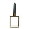 CANDLE HOLDER GOLD BLOCK 8.5X7X13CM