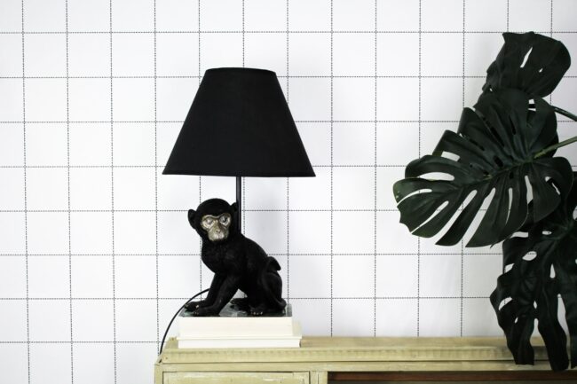MONKEY LAMP BLACK 16X13X48CM