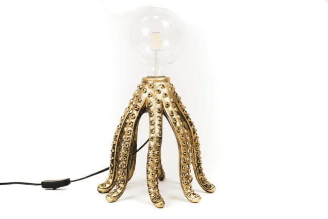OCTOPUS LAMP GOLD 25X25X25 CM