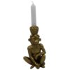 CANDLE HOLDER MONKEY PINEAPPLE GOLD 10X8X18CM - Image 2