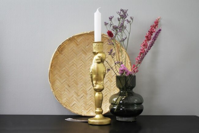 CANDLE HOLDER PARROT GOLD 7.5X7.5X25.5CM - Image 2