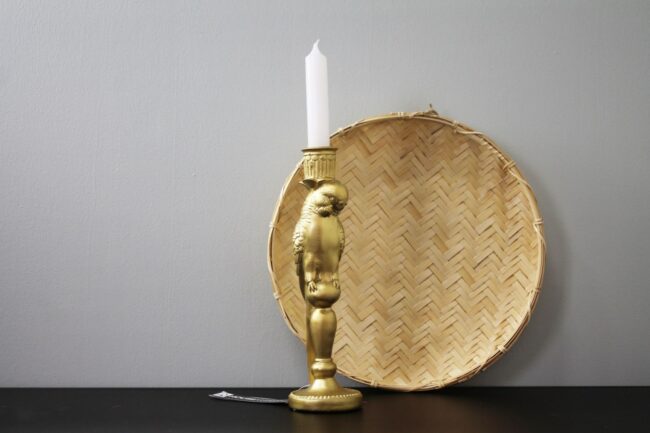 CANDLE HOLDER PARROT GOLD 7.5X7.5X25.5CM - Image 3