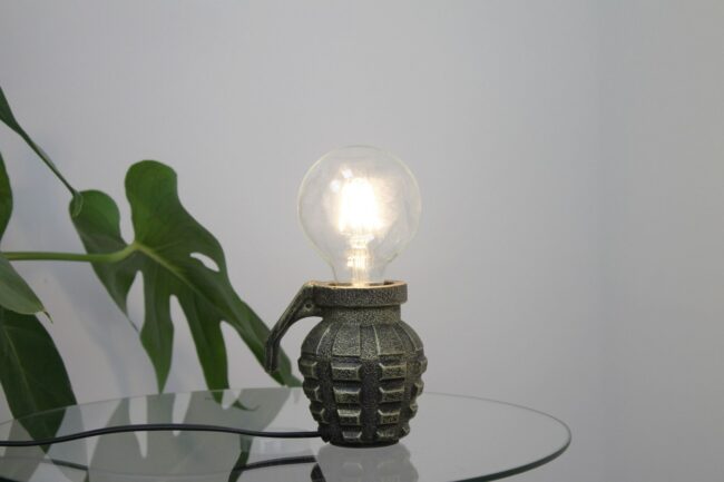 LAMP HAND GRENADE GOLD 10X9X10CM - Image 2