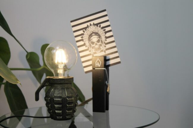 LAMP HAND GRENADE GOLD 10X9X10CM - Image 3