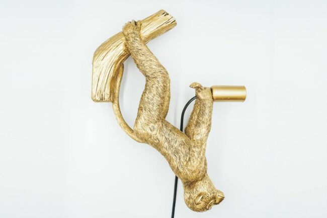 HANGING MONKEY LAMP GOLD 23X36X11CM