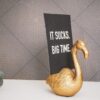 FLAMINGO CARDHOLDER GOLD 13.5X7X14.5CM - Image 2