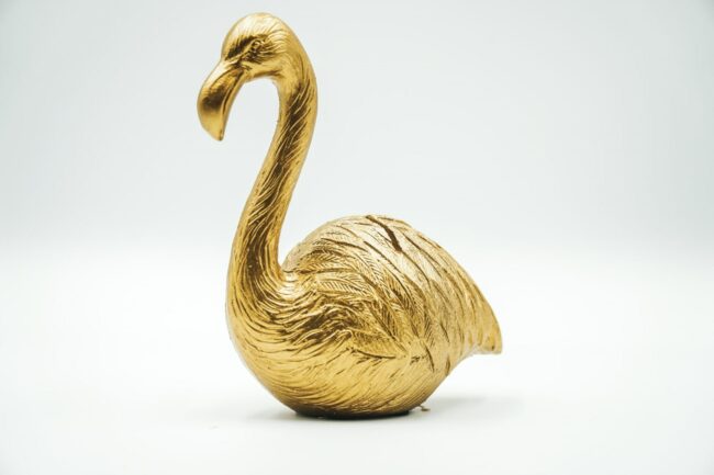 FLAMINGO CARDHOLDER GOLD 13.5X7X14.5CM