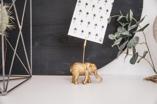 CARDHOLDER ELEPHANT GOLD 9X3.5X13.5CM