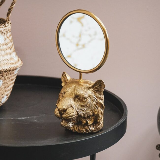 TIGERHEAD MIRROR GOLD 12 X 11,5 X 23 CM