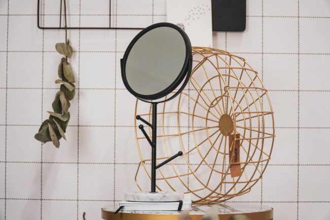 JEWELLERY MIRROR BLACK D: 17,5  X  H: 36CM - Image 2