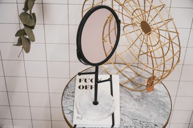 JEWELLERY MIRROR BLACK D: 17,5  X  H: 36CM - Image 3