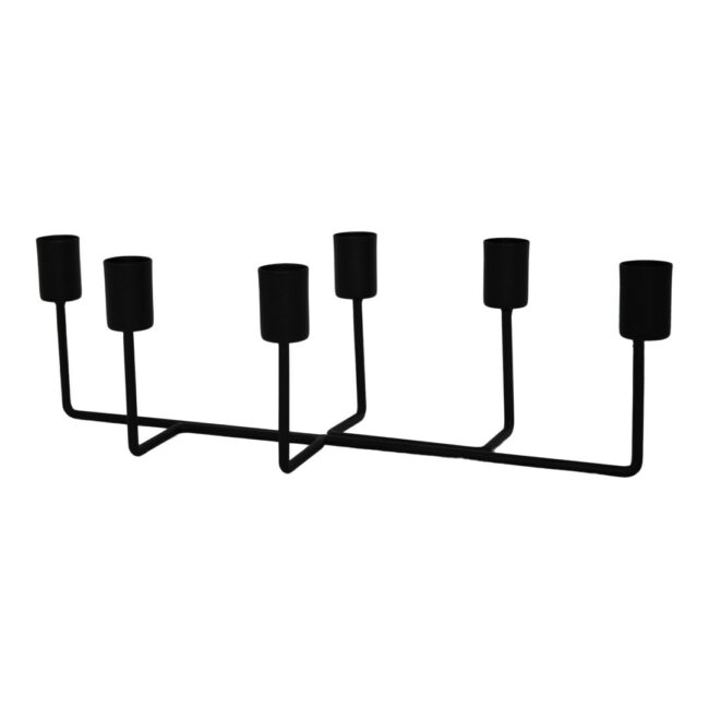 CANDLE HOLDER 6 ARMS BLACK 33X10X13CM