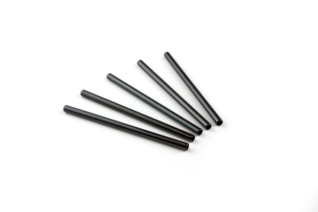 STRAIGHT STRAW STAINLESS STEEL BLACK 8MMx15CM 12PCS - Image 2