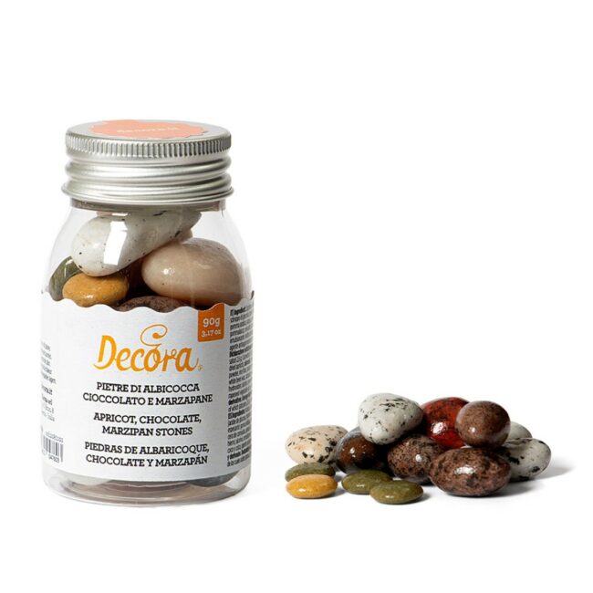 APRICOT, CHOCOLATE, MARZIPAN STONES  90GR