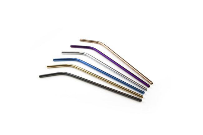 BENDED STRAW STAINLESS STEEL 6MMx23.5CM 12PCS