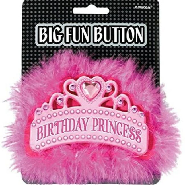 BIRTHDAY PRINCESS BADGE 10CM
