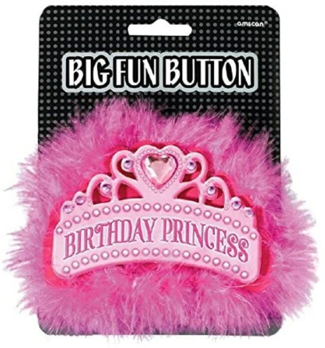 BIRTHDAY PRINCESS BADGE 10CM