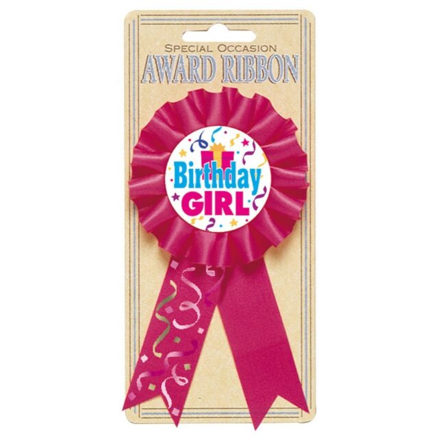 AWARD RIBBON BIRTHDAY GIRL 8.1X15.2CM