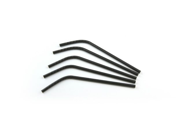 FLEXIBLE STRAW PAPER BLACK 0,6X21CM 200PCS