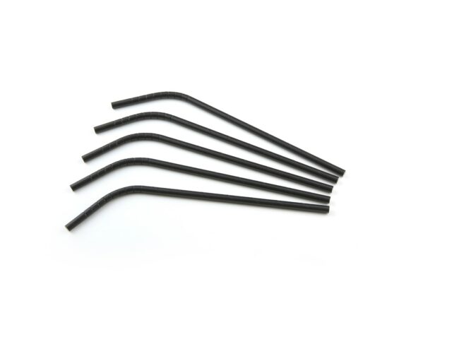 FLEXIBLE STRAW PAPER BLACK 0,6X24CM 200PCS