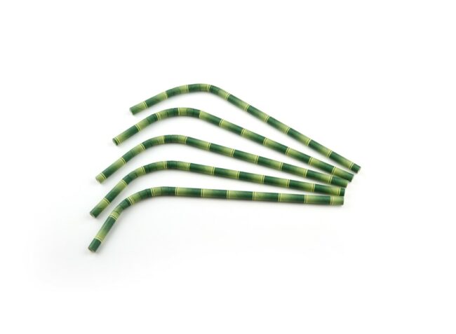 FLEXIBLE STRAW PAPER BAMBOO LOOK 0,7X24CM 100PCS