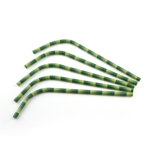 FLEXIBLE STRAW PAPER BAMBOO LOOK 0,7X24CM 100PCS