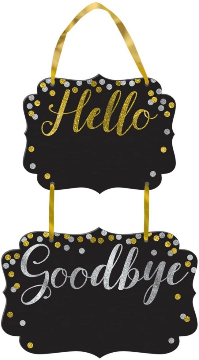 CHALKBOARD MDF SIGN HELLO & GOODBYE