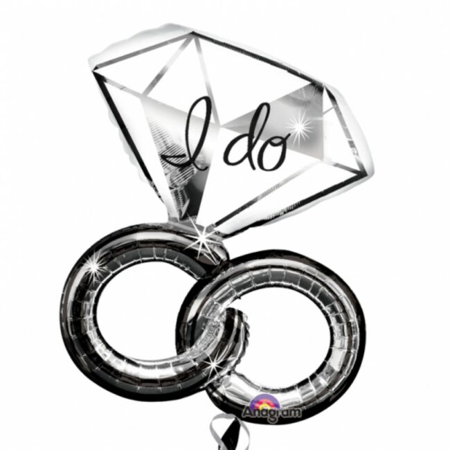 SUPER SHAPE WEDDING RINGS FOIL BALLOONS 69X76CM