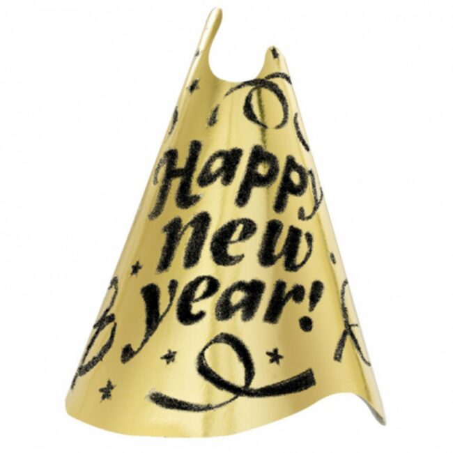 CONE HAT HAPPY NEW YEAR 23CM