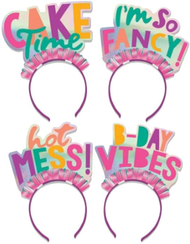 HEADBAND YOUNG & FAB PLASTIC/FOIL  - 4PCS