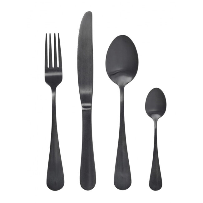 SET OF 4 BLACK CUTLERY