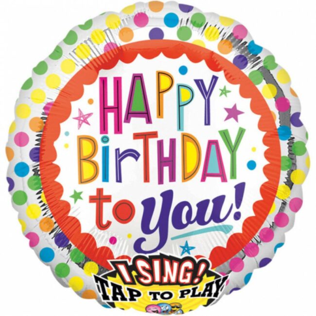 HAPPY BIRTHDAY BALLOON WITH DOTS P60